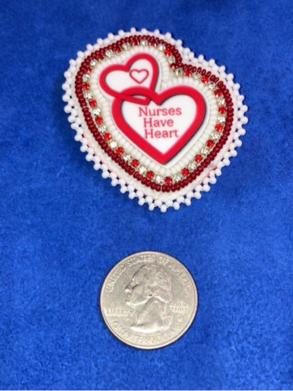 Beaded Nurse Appreciation Brooch, Artisan Crafted